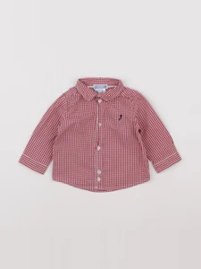 Jacadi - chemise blanc, rouge - 6 mois