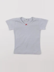 Petit Bateau - maillot de corps blanc, bleu - 2 ans