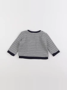 Boutchou - pull bleu, blanc - 9 mois