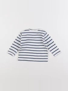 Boutchou - tee-shirt bleu, blanc - 6 mois