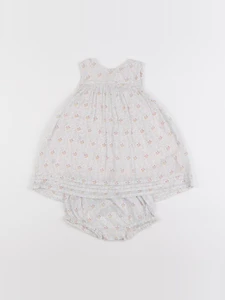 Boutchou - robe blanc, bleu - 3 mois