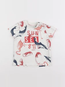 IKKS - tee-shirt blanc, rouge - 12 mois