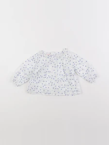 Gocco - blouse blanc, bleu - 3/6 mois