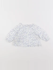 Gocco - blouse blanc, bleu - 3/6 mois