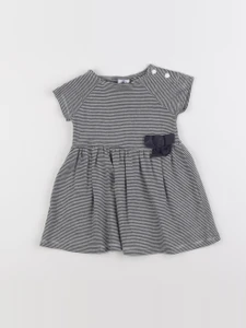 Petit Bateau - robe blanc, bleu - 12 mois