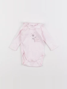 Petit Bateau - body à col rose - 0 mois