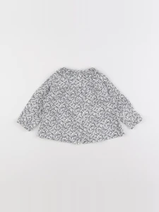 Cyrillus - blouse blanc, bleu - 12 mois