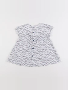 Jacadi - robe blanc, bleu - 6 mois