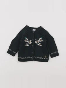 Petit Bateau - gilet vert, or - 6 mois