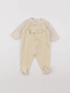 Petit Bateau - pyjama velours jaune - 6 mois