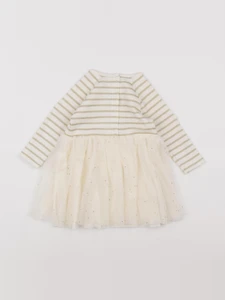 Petit Bateau - robe or, beige - 12 mois