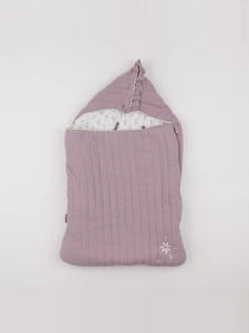 Vertbaudet - nid d'ange violet, or - 0/6 mois