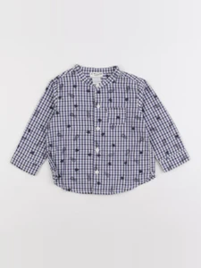 Cyrillus - chemise bleu, blanc - 12 mois