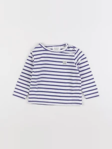 Carrément Beau - tee-shirt bleu, blanc - 6 mois