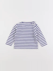 Carrément Beau - tee-shirt bleu, blanc - 6 mois