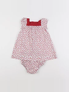 Jacadi - robe blanc, rouge - 6 mois
