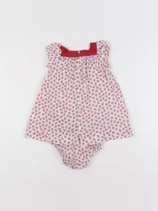 Jacadi - robe blanc, rouge - 6 mois