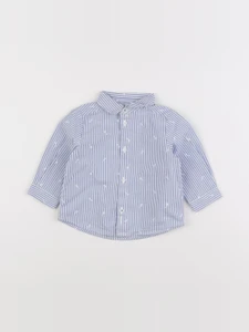 Jacadi - chemise blanc, bleu - 6 mois