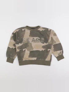 IKKS - sweat vert, beige - 8 ans