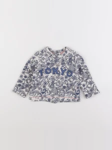 IKKS - sweat beige, bleu - 6 mois