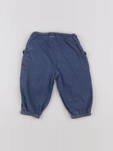 Petit Bateau - pantalon bleu - 12 mois