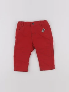 Vertbaudet - pantalon rouge - 6 mois
