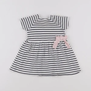 Petit Bateau - robe blanc, bleu - 6 mois