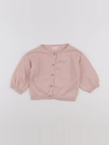 Vertbaudet - gilet rose - 12 mois