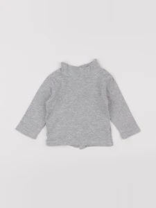 Vertbaudet - sous-pull gris - 9 mois