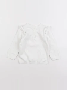 Vertbaudet - pull blanc - 12 mois