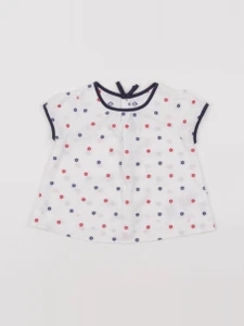 Jacadi - blouse blanc, bleu - 6 mois