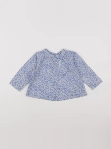 Jacadi - blouse liberty bleu, blanc - 12 mois