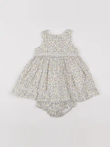 Boutchou - robe blanc, jaune - 6 mois