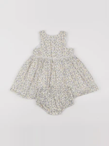 Boutchou - robe blanc, jaune - 6 mois