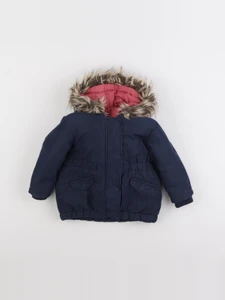 Vertbaudet - manteau doublure amovible bleu - 2 ans
