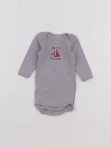 Petit Bateau - body gris - 3 mois