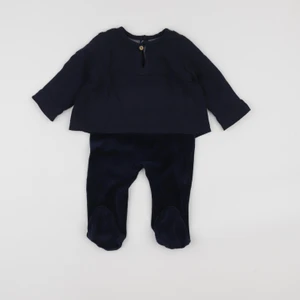 Vertbaudet - pyjama velours bleu - 9 mois