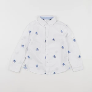 Marks & Spencer  - chemise blanc, bleu - 3/4 ans