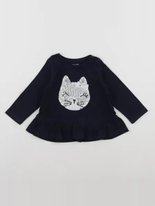 Vertbaudet - tee-shirt bleu, argent - 6 mois