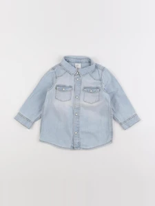 H&M - chemise bleu - 6/9 mois