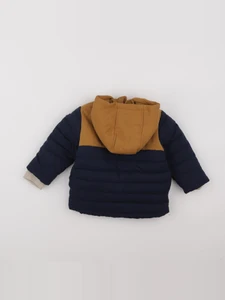 Vertbaudet - manteau doublure amovible bleu, marron - 18 mois