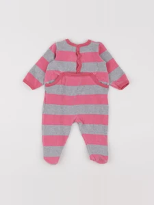 Petit Bateau - pyjama velours rose - 6 mois