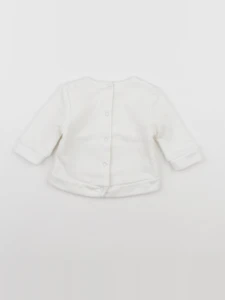 Vertbaudet - sweat blanc - 0/3 mois