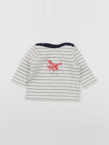 Cyrillus - tee-shirt beige, bleu - 6 mois