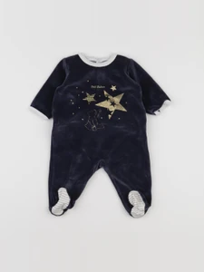 Petit Bateau - pyjama velours bleu - 3 mois