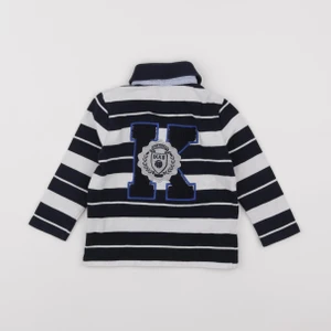 IKKS - polo imprimé au dos bleu, blanc - 2 ans