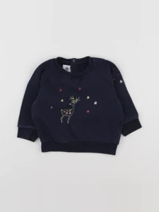 Petit Bateau - sweat bleu - 18 mois