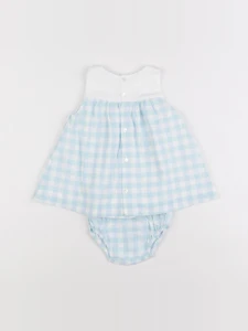 Jacadi - robe blanc, bleu - 6 mois