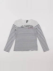 IKKS - tee-shirt blanc, bleu - 8 ans