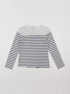 IKKS - tee-shirt blanc, bleu - 8 ans